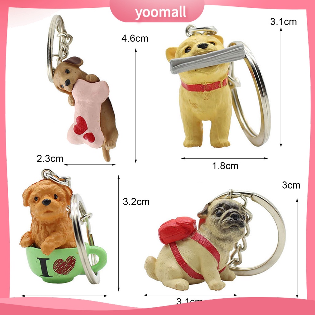 Móc Khóa Hình Chú Cún Bằng Nhựa Resin Đáng Yêu