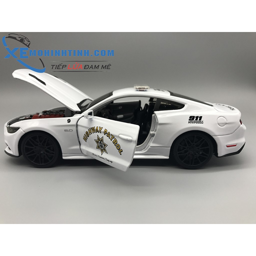 Xe Mô Hình Ford Mustang Gt Police 2015 1:24 Maisto (Trắng)