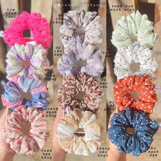 Buộc Tóc Scrunchies Hoạ Tiết Tổng Hợp Size Thường {Bảng Màu Hoạ Tiết B}