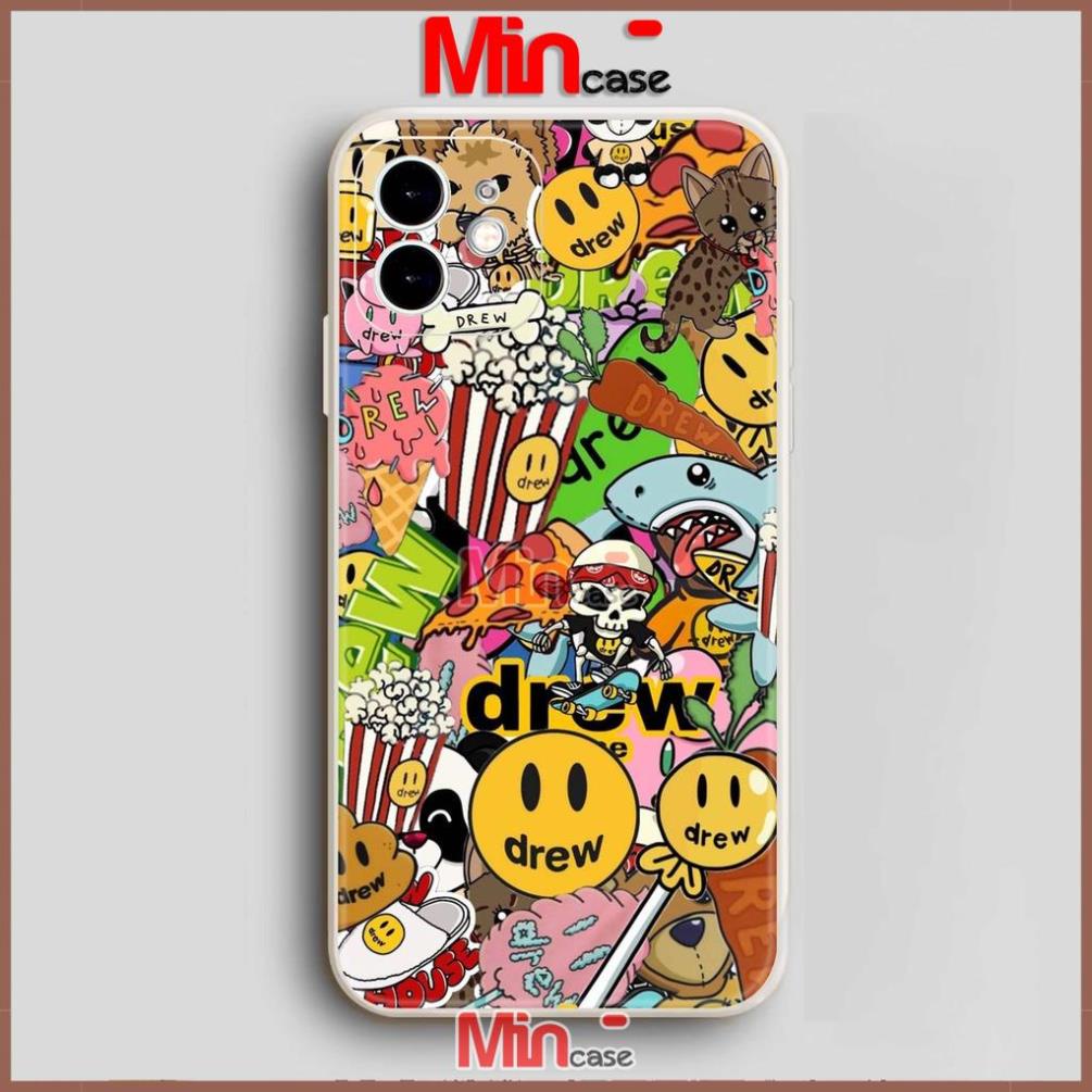 Ốp lưng iPhone Drew cạnh viền vuông silicon mềm dẻo cho iphone 6/6s/7/8/X/XS/XR/11/12/13 Pro Plus Max cute dễ thương đẹp