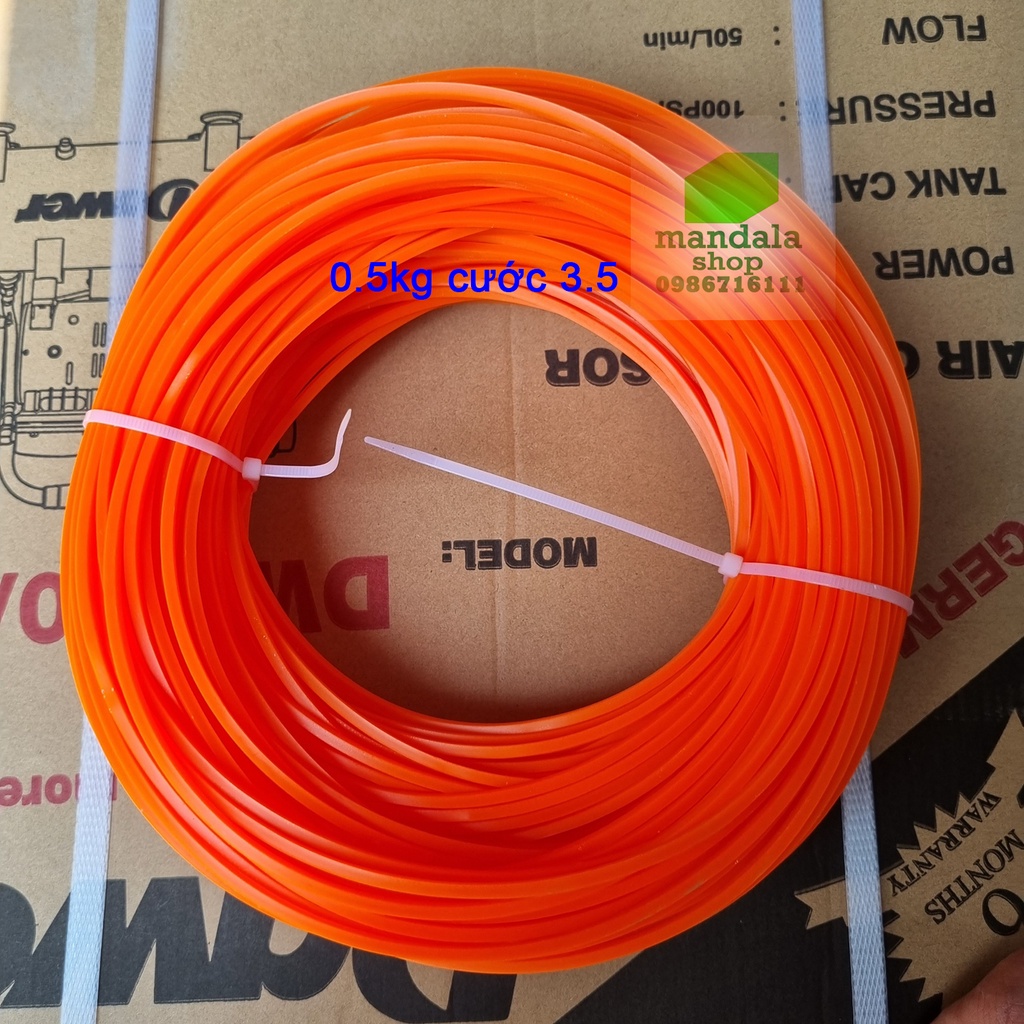 Cước cắt cỏ vuông đỏ / xanh 3.5mm 0,5kg
