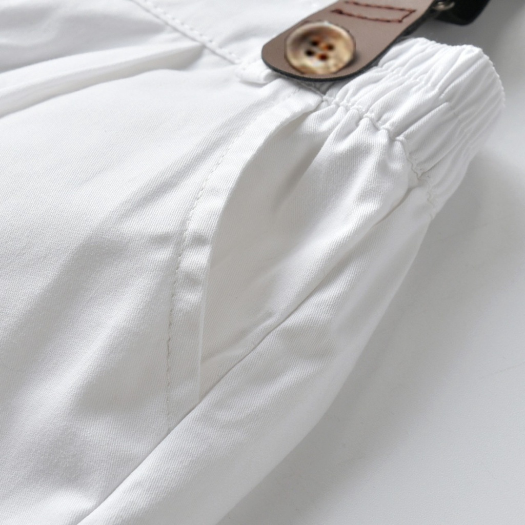 Quần yếm kèm đai cho bé trai Mialy kids (13-15kg) - Vải kaki mềm mại. phom dáng thoải mái