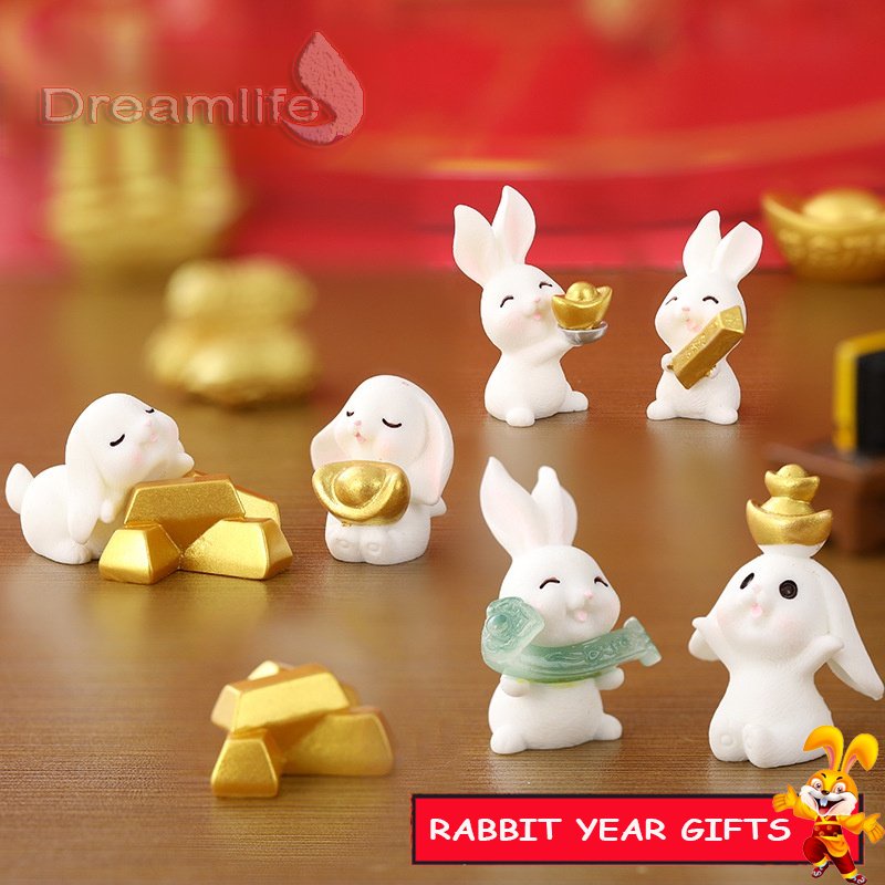 Phụ Kiện Trang Trí Xe Hơi / Bàn Làm Việc DIY Hình Thỏ Dễ Thương 2023 CNY