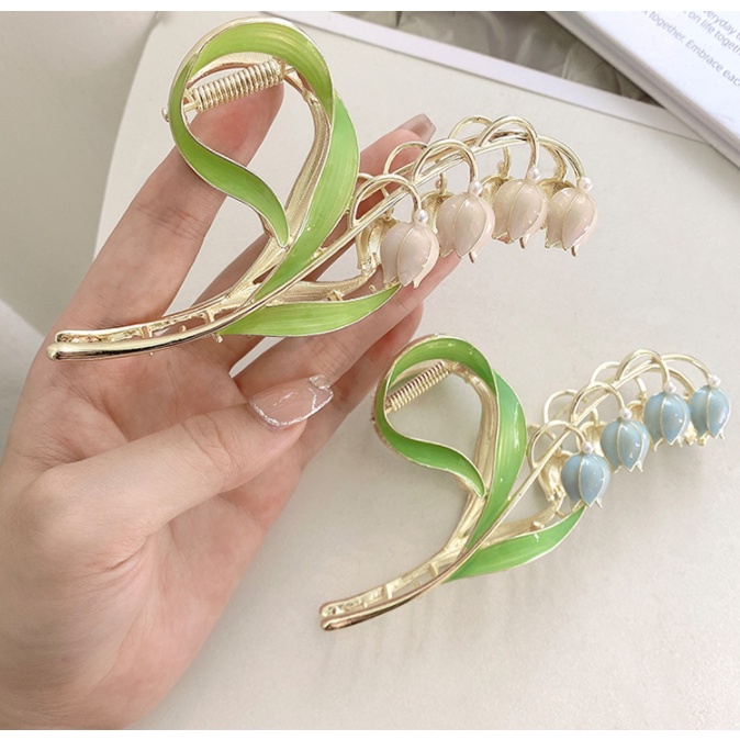 Kẹp Tóc Càng Cua Lớn Bằng Kim Loại Hình Hoa / Bướm / Cá Mập Phong Cách Vintage Hàn Quốc Cho Nữ