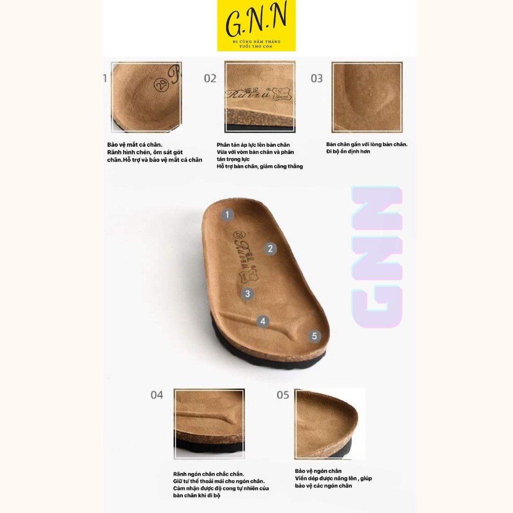 Dép sandal cho bé - Dép Sandal quai da chéo GC 3 lớp đế trấu cao cấp thấm hút mồ hôi siêu nhẹ cho bé tuổi 1-5