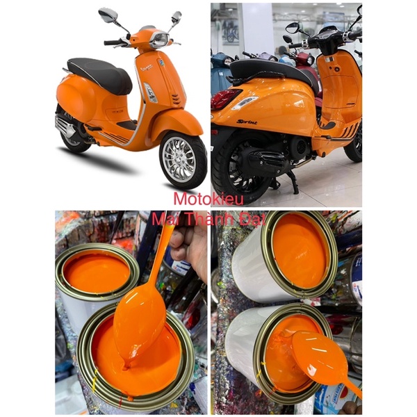 Màu Sơn Cam Vespa ( Sơn oto - xe máy ) Đóng lon 1kg . MotokieuMaiThànhĐạt