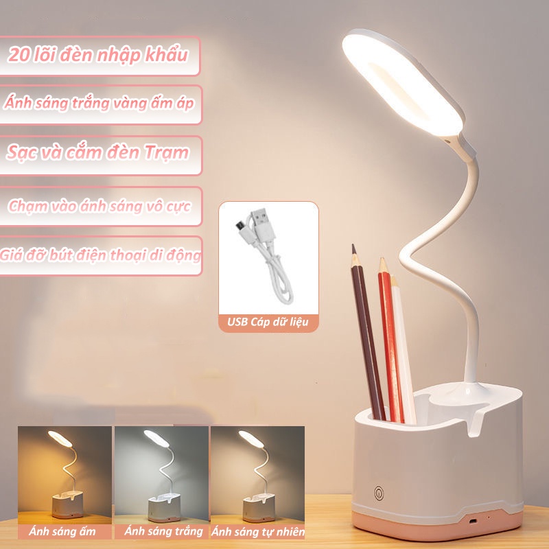 Đèn Học Để Bàn Chống Cận Cao Cấp - Sạc Tích Điện - Đèn Để Bàn Kiêm Hộp Đựng Bút Và Giá Đỡ Điện Thoại-17.kerhy