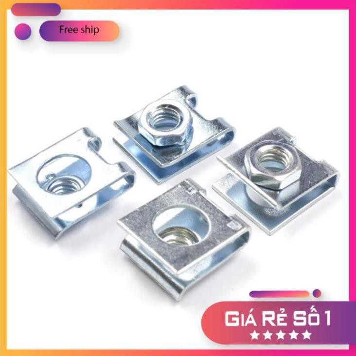 ⚡️GIÁ TỐT⚡️ Bộ 10 Kẹp Bắt Ốc/ Tán Cố Định Chữ U - Đường Kính 6mm - Chốt Khóa Trên Xe Ôtô