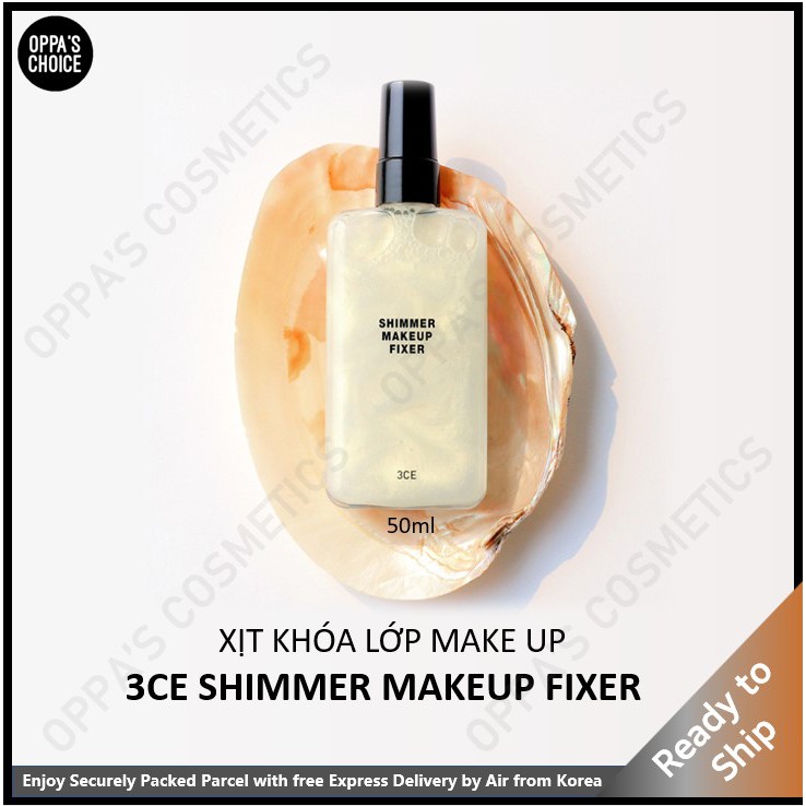 Xịt Khoá Nền Và Căng Bóng 3CE Shimmer Makeup Fixer | BigBuy360 - bigbuy360.vn