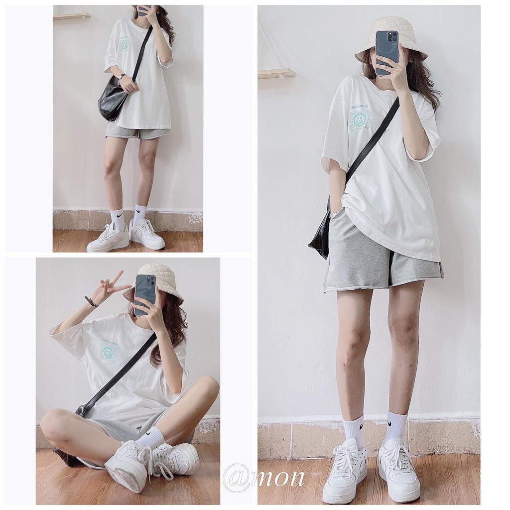 2101623 Quần short nữ chất da cá nhiều màu freesize phong cách ulzzang basic | BigBuy360 - bigbuy360.vn