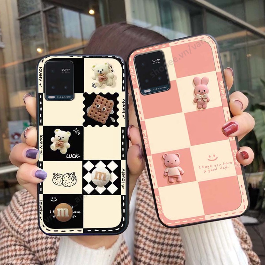 Ốp lưng Vivo Y21 / Y21s / Y33s hình gấu, kẹo dễ thương cute