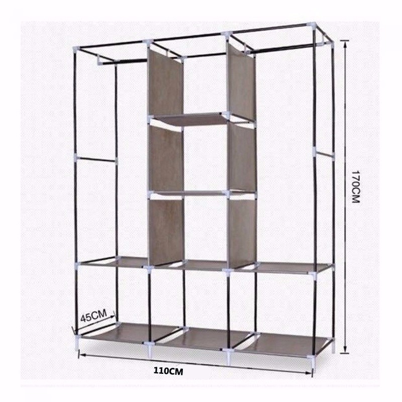 Tủ vải 3 buồng 8 ngăn họa tiết 3D - BX2119