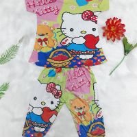 đồ bộ bé gái in 3D Mèo Hello Kitty