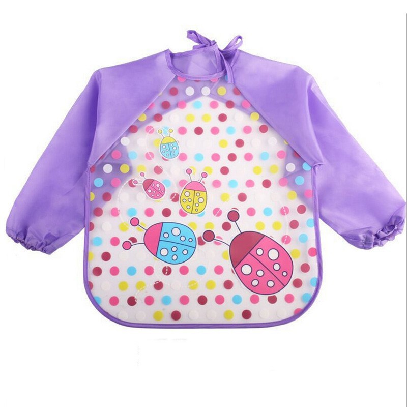 Yếm Ăn Dài Tay Chống Thấm Nước Họa Tiết Hoạt Hình Cho Bé