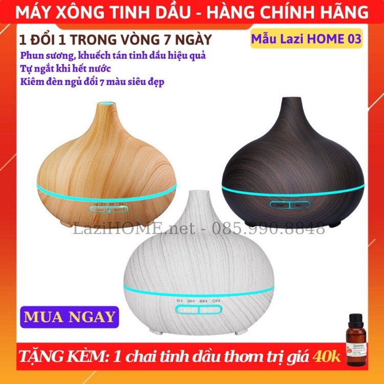 [MUA 1 ĐƯỢC 2] Máy phun sương, xông tinh dầu, may phun suong, xong tinh dau Cổ Cao LaziHOME -Tặng td thơm trị giá 40k