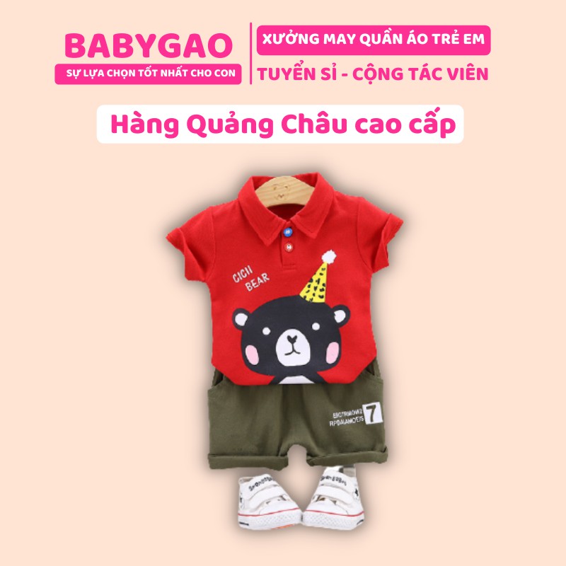 Bộ đồ bé trai BabyGao hoạ tiết gấu siêu Cute - ( Có 3 màu )