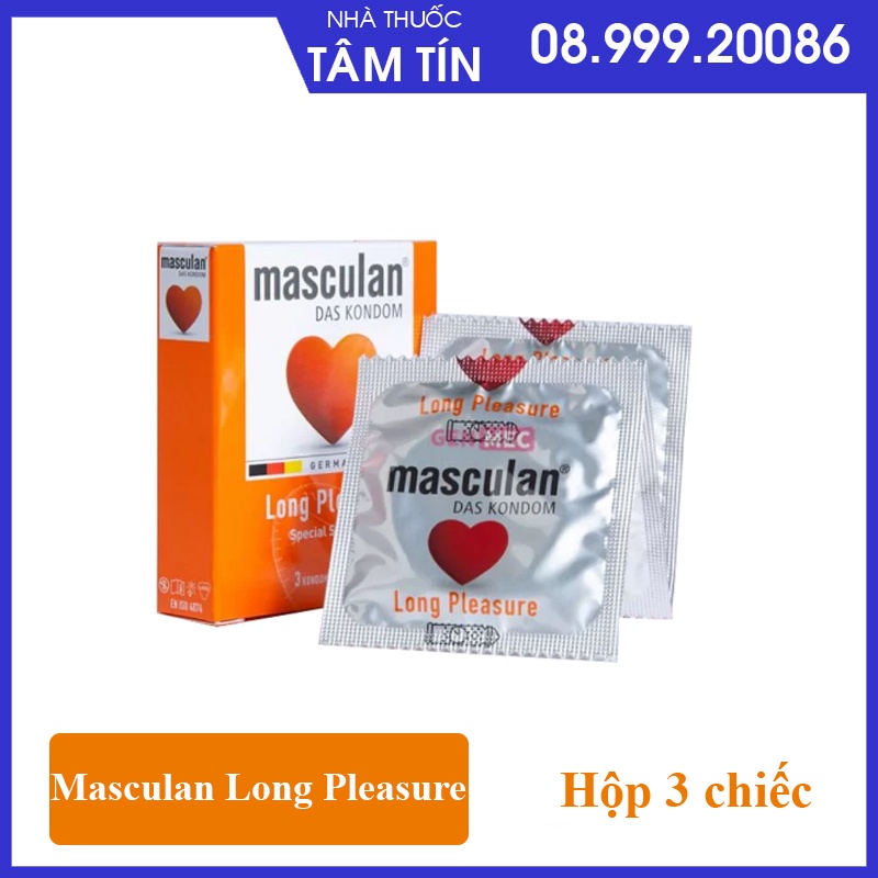 Bao cao su hộp 3 chiếc siêu mỏng nhập khẩu Đức Masculan BCSM002