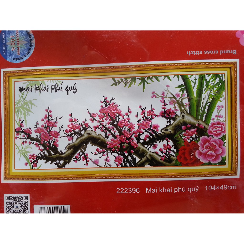 tranh thêu mai hồng 222396