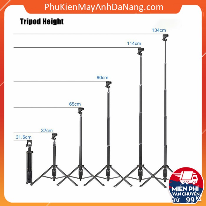 Gậy Chụp Hình 3 Chân Yunteng VCT-1688 Chính Hãng - Tripod Điện Thoại, Máy Ảnh