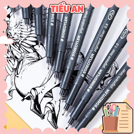 [Hàng Xịn] Bút Vẽ Kỹ Thuật Line / Brush STA PIGMENT LINER mực đen - Nhập Khẩu Chính Hãng (Nhiều kích cỡ ngòi)
