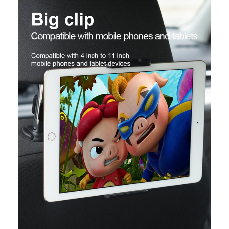 Giá Đỡ Điện Thoại / Máy Tính Bảng Xoay 360 Độ 4 Inch Gắn Ghế Sau Xe&quot;-11&quot; Giá Đỡ Điện Thoại Gắn Xe Hơi