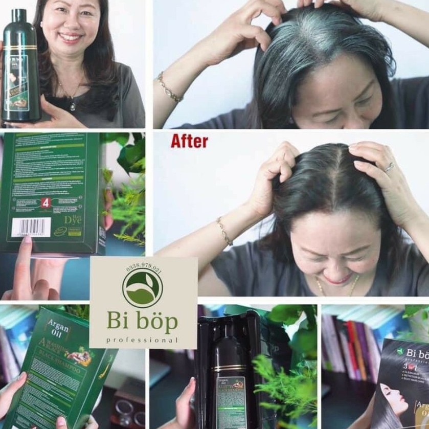 [ GIÁ GỐC] Combo Dầu Gội Nâu Tóc Thảo Dược Argan Oil Bibop và Dầu Gội Phủ Bạc Đen Tóc Bibop