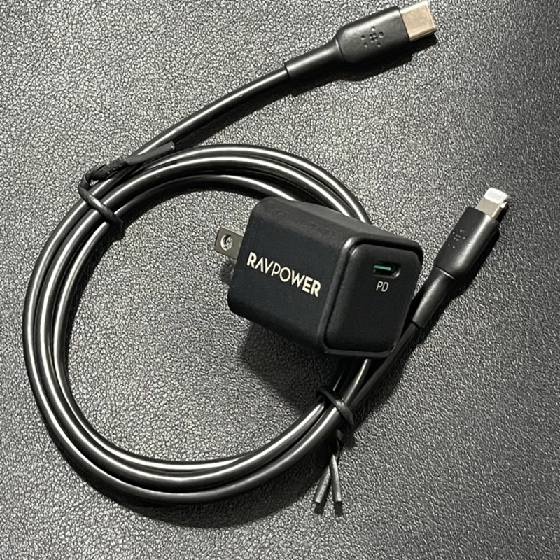 Bộ Sạc Ravpower PC150 20W + Cáp Belkin C to L (Không Hộp)