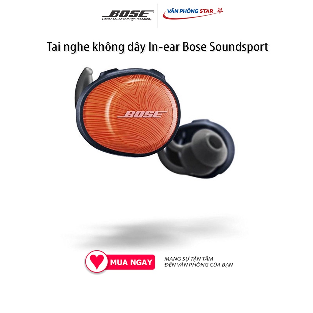 Tai nghe không dây In-ear Bose Soundsport Free, 9g mỗi tai nghe, Kết nối Bluetooth, thiết kế tạo sự thoải mái