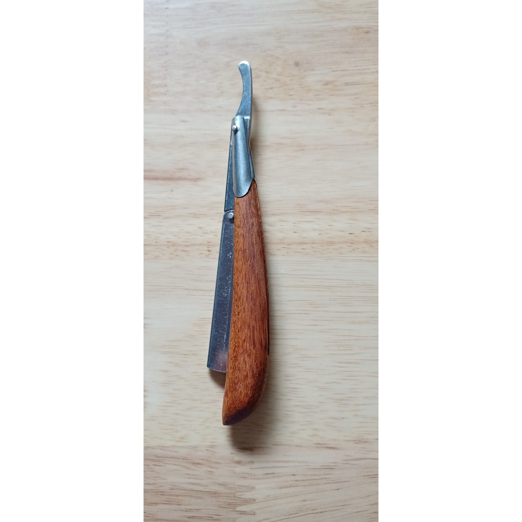 Cán gắn lưỡi lam dùng đẻ cạo lông mặt có 2 loại cán gỗ và cán inox - phụ liệu tóc