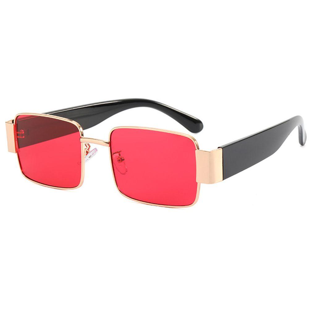 Mắt Kính Gọng Vuông Bằng Kim Loại Phong Cách Retro Thời Trang Đường Phố Đơn Giản