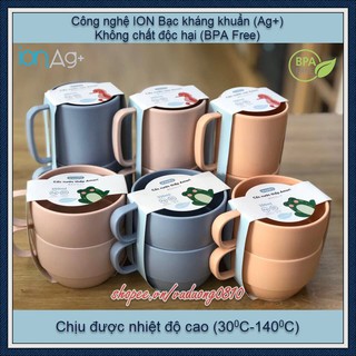 Set 02 Cốc Uống Nước Trẻ Em Inochi 350ml (kiểu thấp) - BPA Free