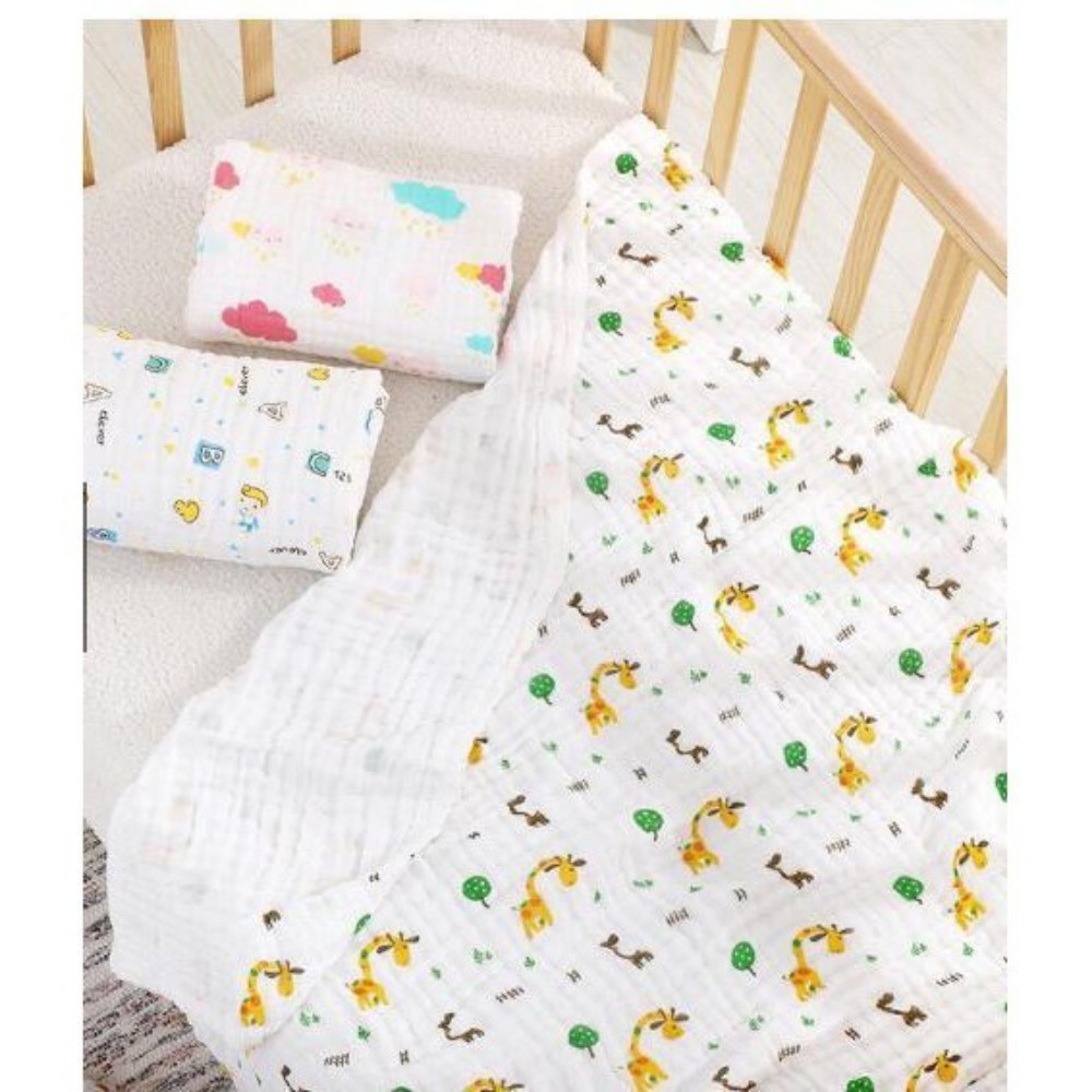 Chăn cho bé mùa hè thu - Mền xô 6 lớp không viền cho bé sơ sinh - Chăn 100% cotton 4 mùa cho bé trai, bé gái, trẻ