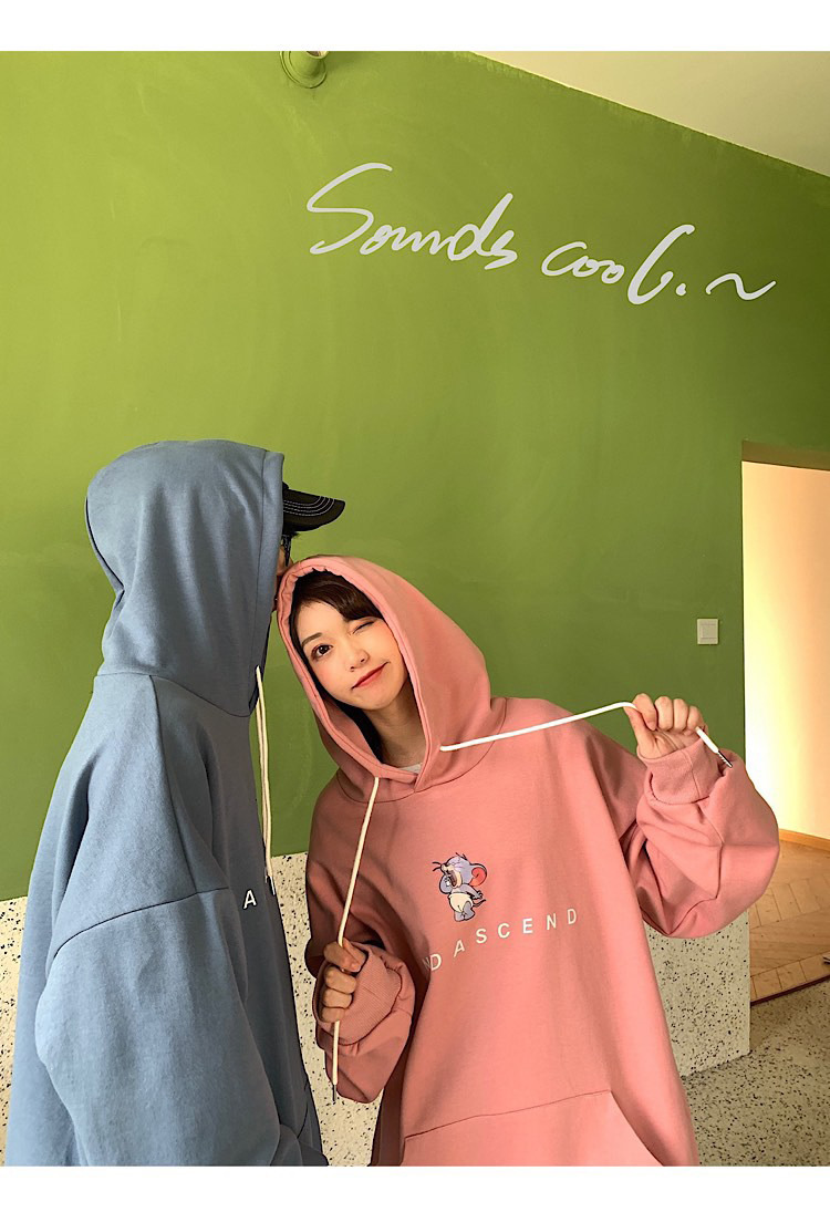 Áo Hoodie Dáng Rộng Thời Trang Năng Động Cho Cặp Đôi