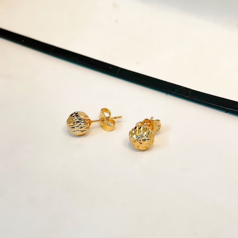 Bông tai bi chạm mạ vàng