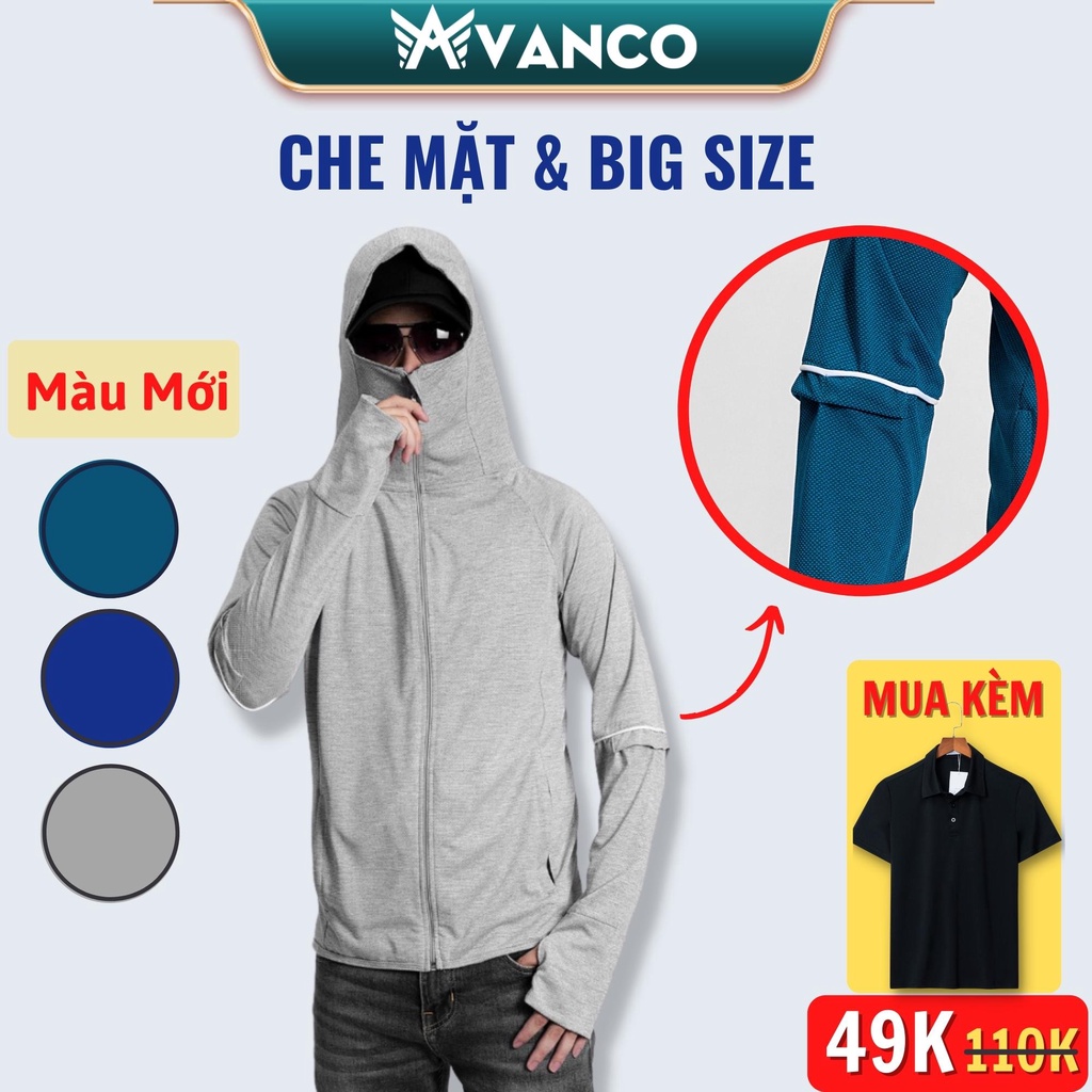 Áo chống nắng nam Layer mới 2022 thông hơi, kéo cao che mặt chống tia UV, UPF50+ AVANCO