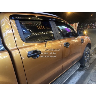 Bộ ốp tay nắm, ốp hõm cửa xe vân Carbon Ford Ranger