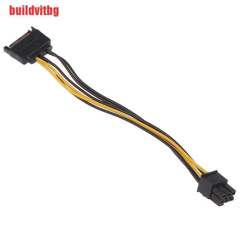 Dây Cáp Chuyển Đổi Nguồn Sata 15 Pin Sang 6 Pin Pci-E Sata