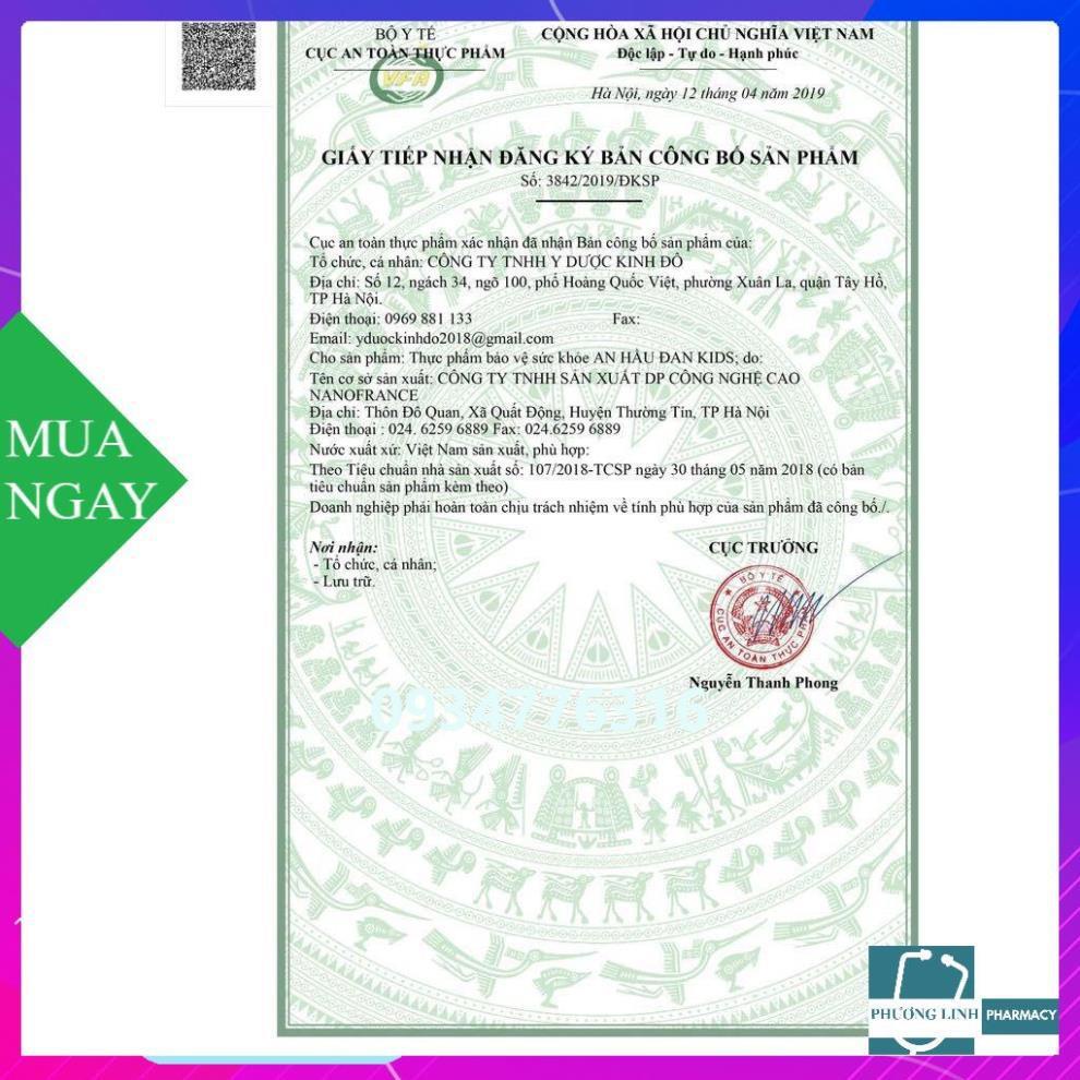 An hầu đan dành cho người bị viêm amidan, viêm họng hạt, hộp 20 viên