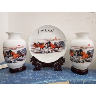 Bộ Ba Bình Gốm Sứ Mã Đáo Thành Công