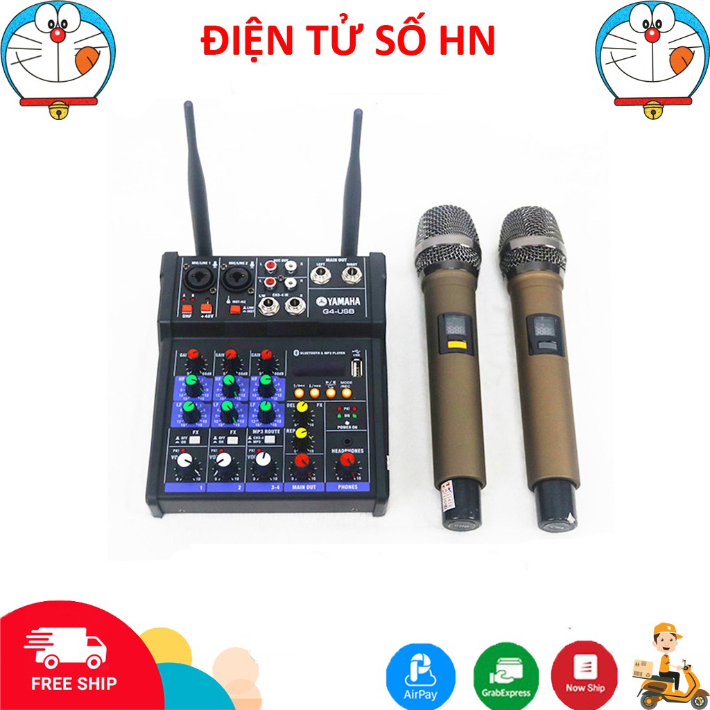 Bàn mixer karaoke G4 yamaha bộ - Mic thu âm hát livestream tặng micro, Bh 6 tháng