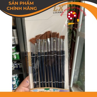 Bộ cọ 12 cây vẽ acrylic, sơn dầu, vẽ mặt hóa trang