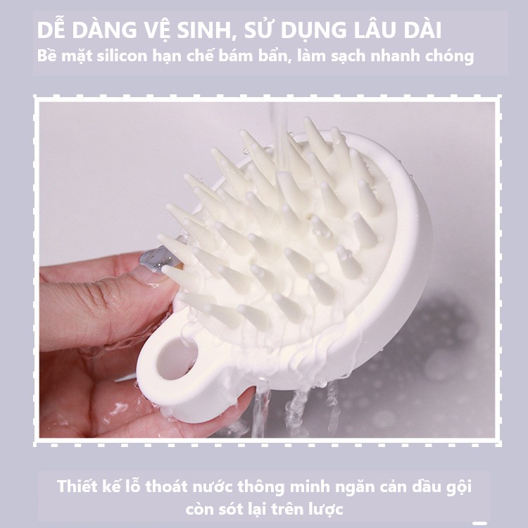 Lược gội đầu silicon làm sạch sâu bụi bẩn, lược massage gội đầu thư giãn kích thích mọc tóc, shop bách hóa cẩm long