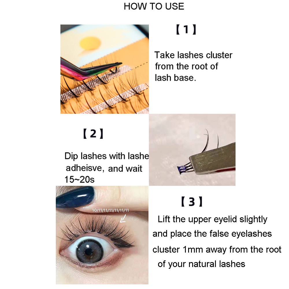 [Hàng mới về] Bộ 60 Lông Mi Giả Nối Dài Trang Điểm Tự Nhiên Thời Trang Cho Nữ