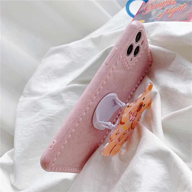 Ốp Điện Thoại Màu Hồng In Hình Gấu Hoạt Hình Có Giá Đỡ Cho Iphone 11pro Max | BigBuy360 - bigbuy360.vn