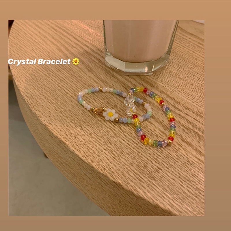 Vòng Tay Đính Hạt Pha Lê Hình Hoa Phong Cách Hàn Quốc Xinh Xắn Mới | BigBuy360 - bigbuy360.vn