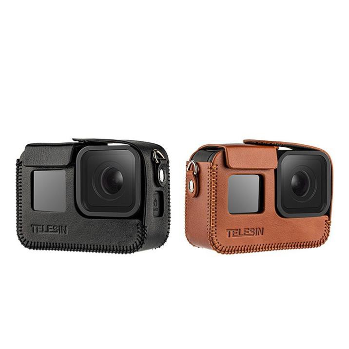 Bao da Ốp GoPro 5 6 7 8 Cao Cấp Có Dây Đeo Chính Hãng Telesin