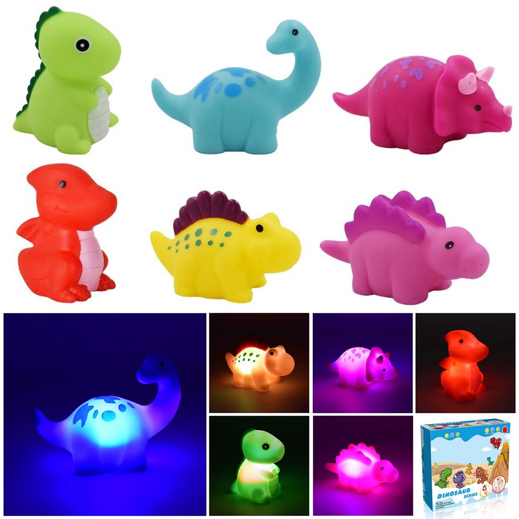Set 6 Khủng Long Đồ Chơi Nổi Trên Nước Có Thể Thay Đổi Màu Sắc Dành Cho Trẻ Em Dùng Trong Bồn Tắm Quà Tặng 1-Shcy50