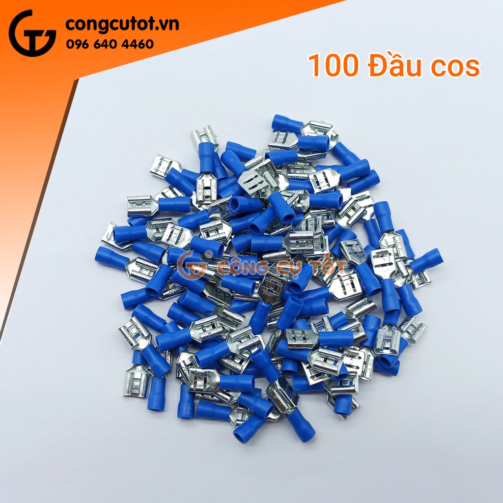 Túi 100 đầu cos ghim capa cái FDD 1.25-250 bọc nhựa xanh