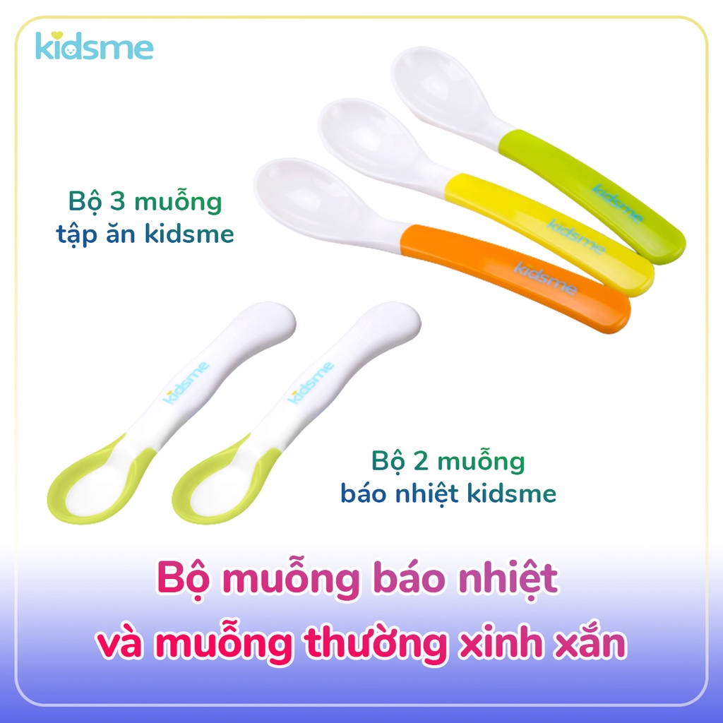 Bộ Muỗng KIDSME Báo Nhiệt Và Muỗng Thường Cho Các Bé BCA01