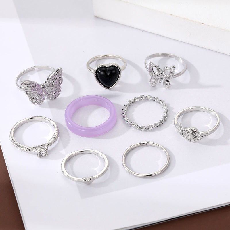 Set 7 / 8 Nhẫn Bạc Đeo Khớp Ngón Tay Phong Cách Vintage Cho Nữ